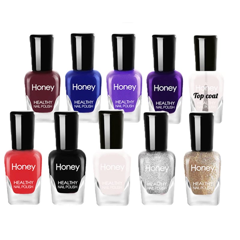 Tophany Non Toxic Nail Polish Set, Easy Peel Off and Fast Dry Nail Polish Set for Pack, Eco Friendly and Organic Water Based Nail Polish for Women, Girls,Teens(10 Bottles) - Image 1